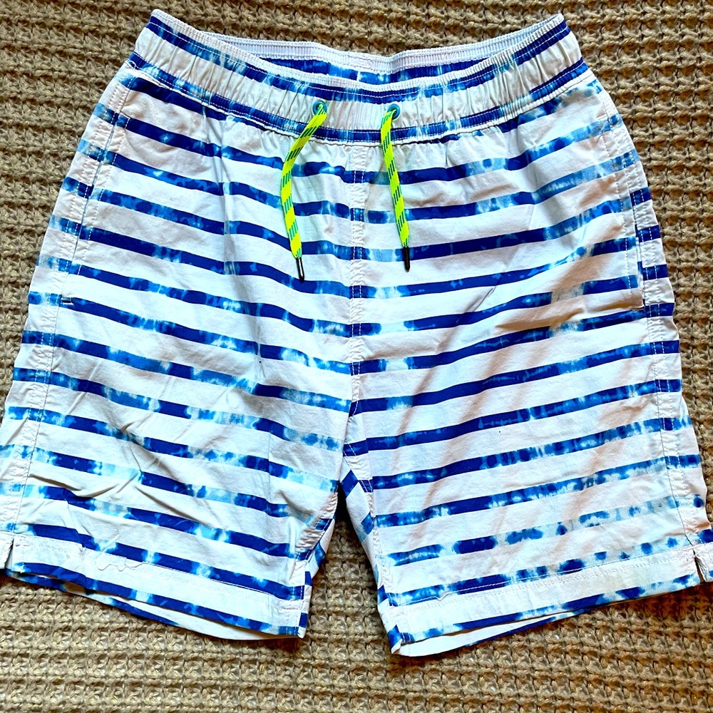J. Crew Crewcuts Blue and White Striped Trunks Size 14. Good condition.